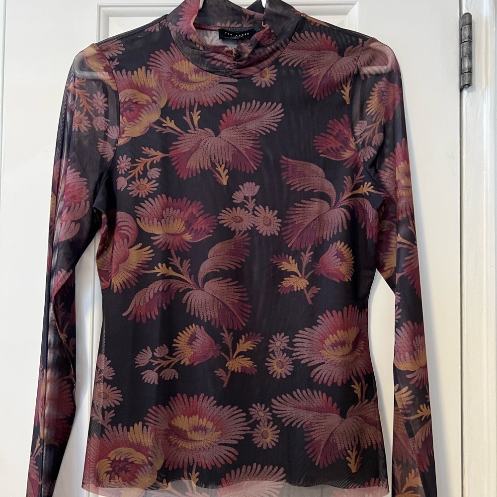 Ted Baker Black and Pink Floral Blouse